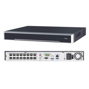 NVR 16 CANALES POE 160MBPS 2BAHIAS/6TB120VAC H.265+ 4K VIDEO